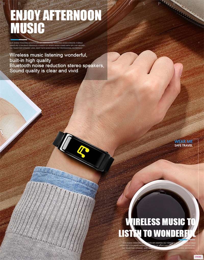 Y3 плюс Смарт Talk Band Браслет Фитнес трекер монитор сердечного ритма Bluetooth наушники Y3--_01