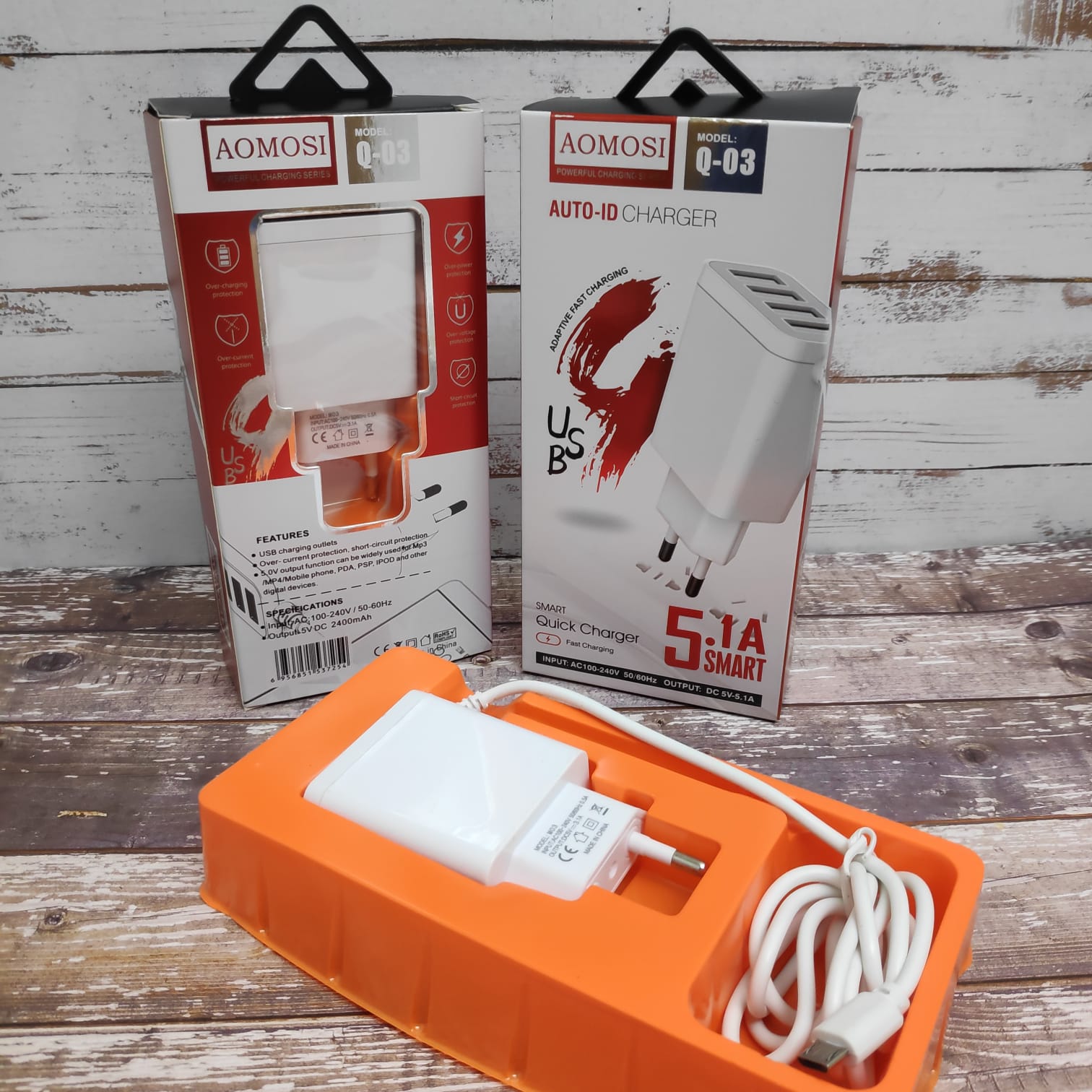 Сетевое зарядное  устройство AOMOSI модель Q-03 5 в 1 DC 5V-5.1A