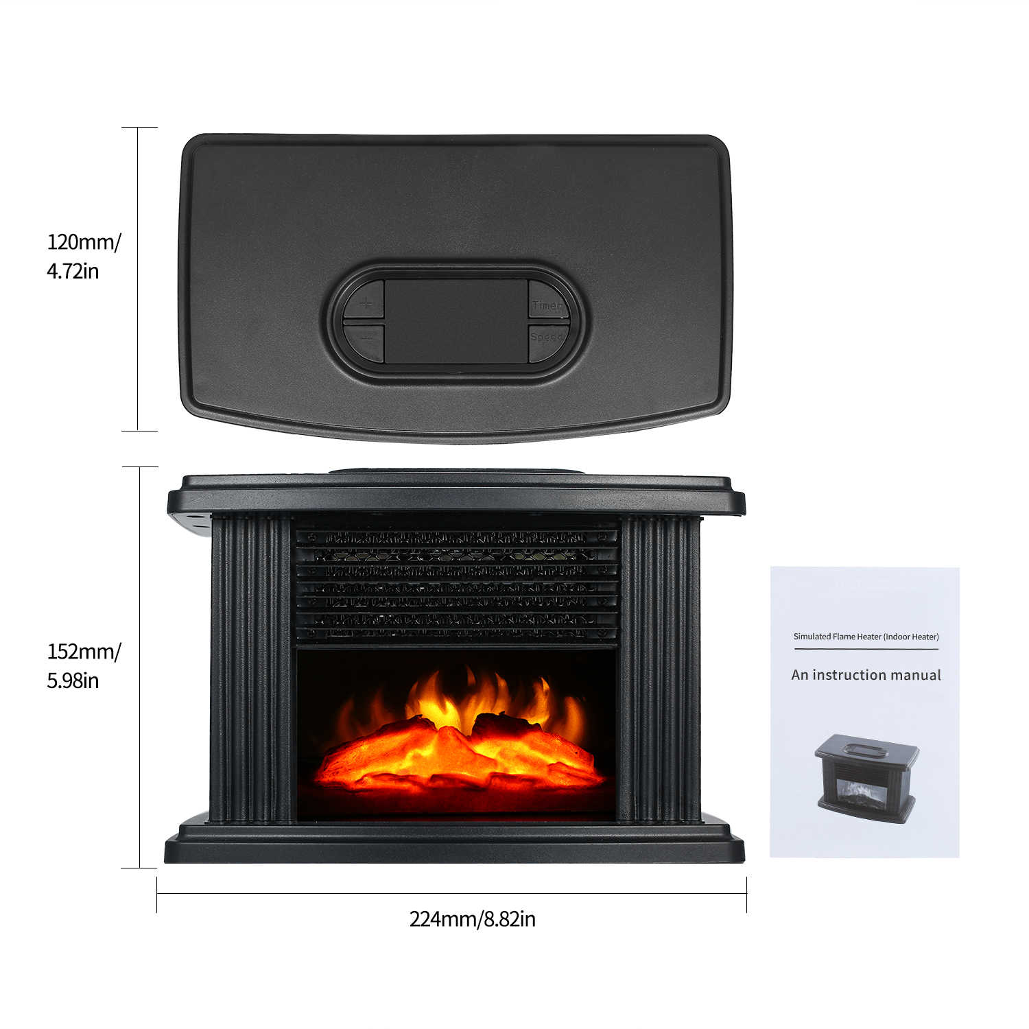 Портативный обогреватель FLAME HEATER с LCD дисплеем и имитацией камина