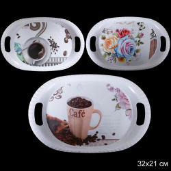 Поднос овальный с ручками 32 см / XJX-31 /уп 50/