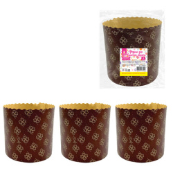 Форма бумажная для выпечки пасхального кулича "Клевер", КОМПЛЕКТ 3 шт., 9х9 см, ЗОЛОТАЯ СКАЗКА, 592659