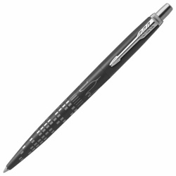 Ручка шариковая PARKER "Jotter New York Black CT", корпус черный лак, детали из нержавеющей стали, синяя, 2187554