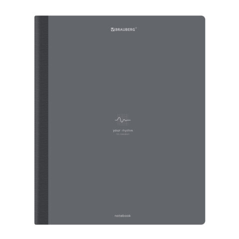 Тетрадь А5 96 л. BRAUBERG, на сшивке с корешком, клетка, обложка картон, "Ритм", 405289