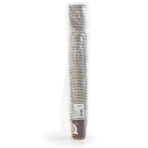 Стакан одноразовый бумажный 250 мл, КОМПЛЕКТ 50 шт., однослойные, Taste Quality, холодное/горячее, ФОРМАЦИЯ, HB80-280-0004