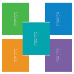 Тетрадь А5, 48 л. HATBER-ECO скоба, офсет №2 ЭКОНОМ, линия, обложка картон, PUREcolour (микс), 092116, 48Т5C2