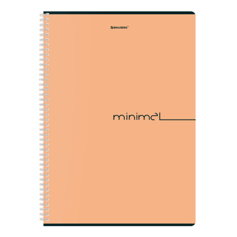 Тетрадь А4, 96 л., BRAUBERG, гребень, клетка, матовая ламинация, "Минимал_Цвет" (микс в спайке), 405319