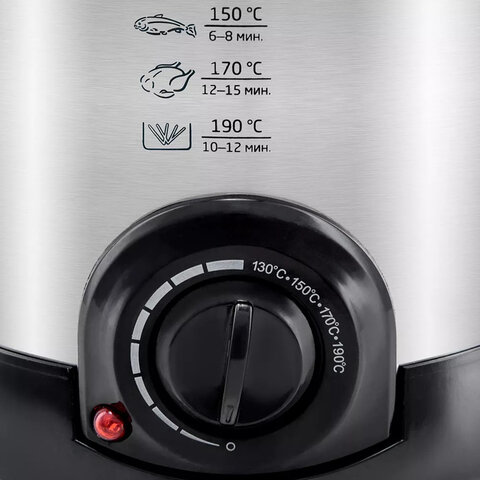 Фритюрница KITFORT KT-2009, 1000 Вт, объем 1 л, регулировка 130-190 °С, 1 корзинка, черная/серебристая, КТ-2009