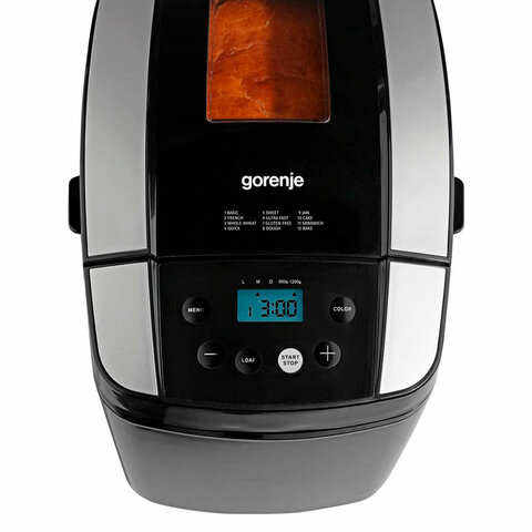 Хлебопечка GORENJE BM1210BK, 800 Вт, вес выпечки 1,2 кг, 12 программ, пластик, чёрный