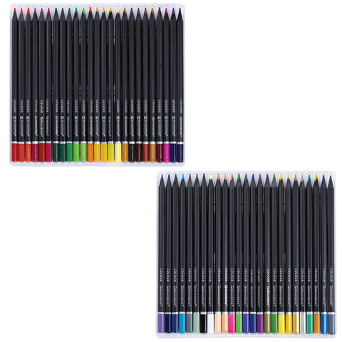 Карандаши цветные чёрное дерево BRAUBERG BLACK WOOD, 50 цветов, мягкий грифель 3 мм, 182043