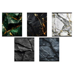 Тетрадь А5 48 л., ПЗБМ, скоба, клетка, матовая ламинация, "Камень и металл" (микс в спайке), 22143