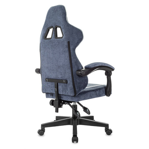 Кресло компьютерное BRABIX ''Shooter GM-123'', 2 подушки, ткань, синее/серое, 533212