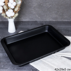 Противень 42х29х5 см / K601 /уп 50/ 0.523/ 42(37)х29(26)х5