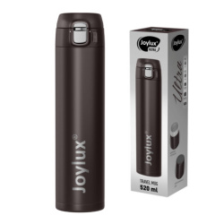 Термокружка 520 мл JOYLUX (ДЖОЙЛЮКС) ULTRA BROWN, нержавеющая сталь SUS304, коричневый матовый, 700279