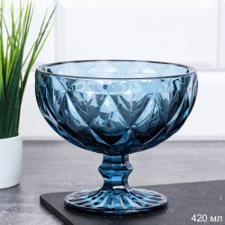 Креманка 420 мл / KF-037-3 /уп 48/ синяя ШТУЧНО