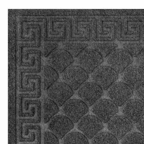 Коврик придверный 40х60 см, СЕРЫЙ, грязезащитный, 430 г/м2, фактурный рисунок ЧЕШУЙКИ, ЛЮБАША, 701058