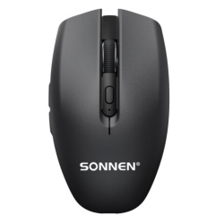 Мышь беспроводная USB, 800/1200/1600 dpi, 5 кнопок + колесо-кнопка, оптическая, SONNEN Q80, черная, 513945
