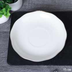 Блюдце / RS/FY203005/FY196003 Grey /уп 8/ отводка золотом/ 2 сорт