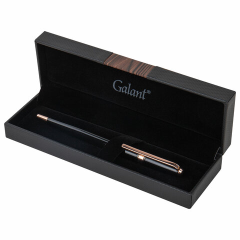 Ручка подарочная шариковая GALANT "Aldo", корпус черный, детали розовое золото, узел 0,7 мм, линия письма 0,5 мм, 144167