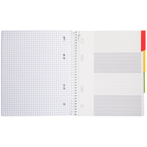 Тетрадь А5 120л. HATBER спираль, клетка, Soft-touch ламинация, 3 разделителя, Floral,, 120Тр5лВ1сп_357