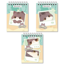 Блокнот МАЛЫЙ ФОРМАТ А7, 75х105 мм, 40 л., гребень, клетка, кросс-серия "МИЛЫЕ КОТЫ", BRAUBERG, 116988