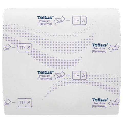 Бумага туалетная листовая Tellus/TORK (Система ТР3) ПРЕМИУМ КОМПЛЕКТ 40 шт., 200 л., 11х23 см, 2-слойная, 233100