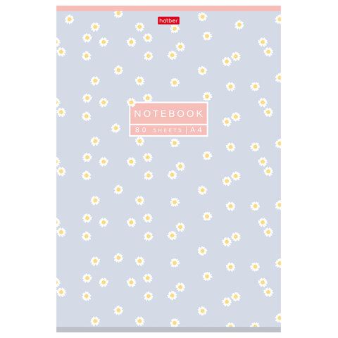 Тетрадь А4, 80 л., HATBER, скоба, клетка, Soft-touch ламинация, "Музыка цветов" (микс в спайке), 093514, 80Т4лВ1
