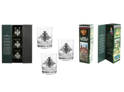 Набор стаканов для виски, Цвет прозрачный/серебристый