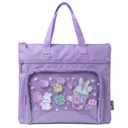 Папка на молнии с ручками BRAUBERG KIDS, ПВХ-карман, 27x35 см, "Ягодный коктейль", 274474