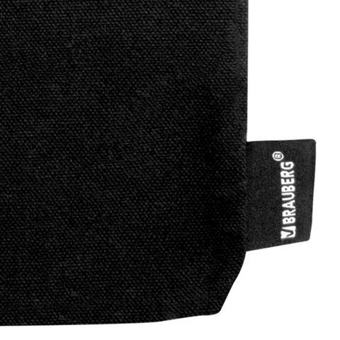 Сумка-шоппер BRAUBERG, канвас, 40х35 см, черный, "Minimal", 274649