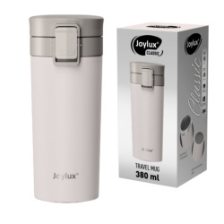 Термокружка 380 мл JOYLUX (ДЖОЙЛЮКС) CLASSIC, нержавеющая сталь SUS304, белый матовый, 700271