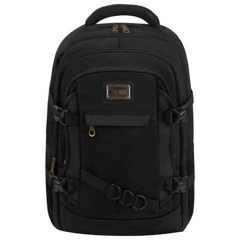 Рюкзак HEIKKI DESERTED (ХЕЙКИ) универсальный, 3 отделения, эргономичный, багажная лента, черный, 47х33х17 см, 273878