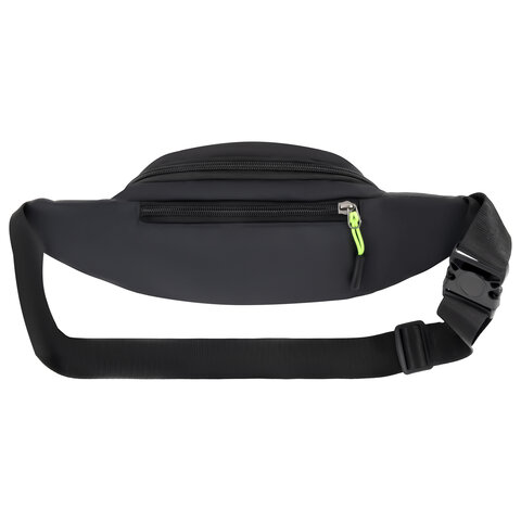 Сумка на пояс HEIKKI PROMPT (ХЕЙКИ), 2 отделения, регулируемый ремень, карман-антивор, черная, 37х14х5 см, 273928
