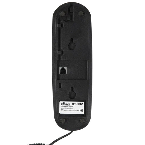Телефон RITMIX RT-002 black, удержание звонка, тональный/импульсный режим, повтор, черный, 80002229
