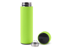 Термос FAMILY MARK LED, индикатор, soft touch, Цвет светло-зелёный