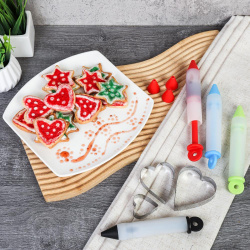 Кондитерский набор формы для печенья Сердце + карандаш для декорирования / SH-1525/TV-178 /уп / ПРОМО АКЦИЯ