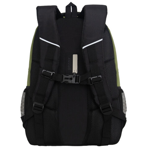 Рюкзак GRIZZLY школьный, анатомическая спинка, 2 отделения, для мальчиков, "RUN", хаки, 45х32х23 см, RU-530-6/3