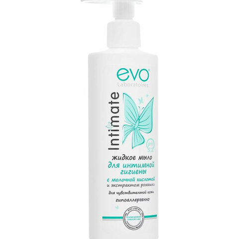 Мыло-крем жидкое для интимной гигиены гипоаллергенное для чувствительной кожи 200 мл, EVO Intimate, 1437