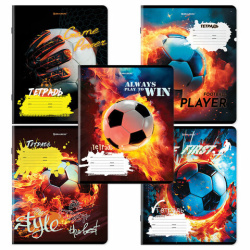 Тетради ДЭК 18 л. КОМПЛЕКТ 10 шт., BRAUBERG, клетка, обложка картон, Футбол, 106756