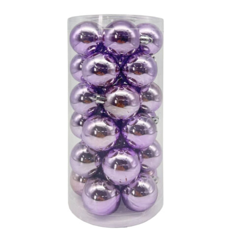 Шары ёлочные 30 шт, 4 см, "Solid Color", пластик, ЛИЛОВЫЕ, глянец, ЗОЛОТАЯ СКАЗКА, 592499