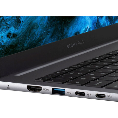 Ноутбук DIGMA Pro Pactos 16", Intel Core i3-1215U, 16 Гб, SSD 256 Гб, Windows 11 Pro, темно-серый, DN16P3-ACXW01