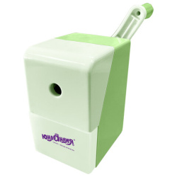 Точилка механическая ЮНЛАНДИЯ "Пастель", для чернографитных и цветных карандашей, корпус зелёный, 272000