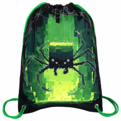 Мешок для обуви BRAUBERG PREMIUM, карман, подкладка, светоотражайка, 43х33 см, "Digital spider", 273444