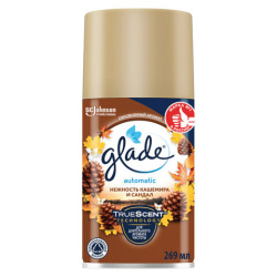 Сменный баллон 269 мл, GLADE "Нежность кашемира и сандал" для автоматических освежителей, 864984