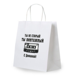 Пакет подарочный (1 штука) 26х13х32 см (L) "Винтажный", крафт, ЗОЛОТАЯ СКАЗКА, 700854