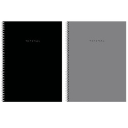 Тетрадь А4, 120 л., BRAUBERG, гребень, клетка, матовая ламинация, "Minimal Classic", 405640