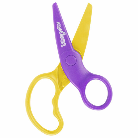 Ножницы ЮНЛАНДИЯ "ЁЖИК", 127 мм, безопасные пластиковые лезвия, эргономичные ручки, ассорти, 236982