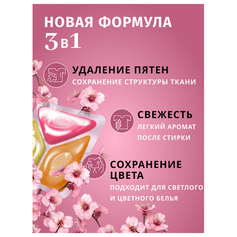 Капсулы для стирки белья 12 шт., BIMAX "Цветы Сакуры", пластиковая коробка, 446-7