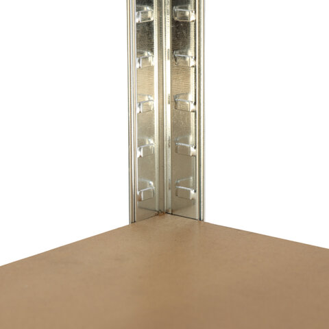 Стеллаж металлический BOOMHOUSE (БУМХАУС) безболтовой, 1800x900x400 мм, 5 полок МДФ, серебристый, 291412