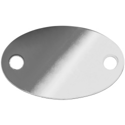 Шильдик металлический Alfa Oval, серебристый (хром), 1,5х2,5 см