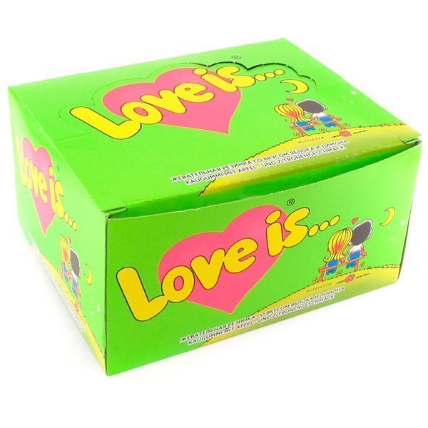 Блок жвачек Love is - Яблоко - Лимон (блок 100 шт.)